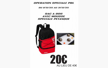 OPERATION SAC A DOS SPECIAL PETANQUE