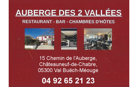 Auberge des 2 Vallées Châteauneuf de Chabre